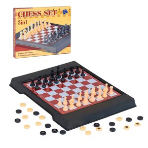 Магнітна настільна гра 2 в 1 Kimi шахи шашки Різнокольоровий 6975040370205