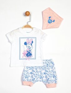 Набор (футболка, шорты, бандана) Minni Mouse 18-24 мес (86-92 см) Disney (лицензированный) Cimpa белый розовый MN13929