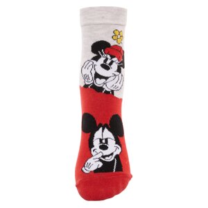 Носки Mickey Mouse and Minnie Mouse Disney 27-30 (4-7 лет) MN19004-2 Серо-красный 2891135993613
