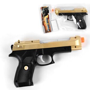 Пістолет Kimi зі світловим та звуковим ефектом Чорно-золотистий 6965178410140