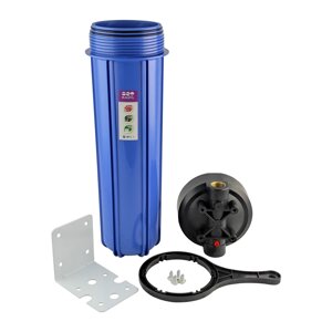 Корпус фильтра 20" BВ 1, синий (два резиновых уплотнителя, без картриджа) в комплекте ключ, кронштейн, саморезы