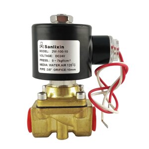 Нормально закритий клапан прямої дії 3/8 Sanlixin 2W100-10C EPDM DC24v 0-7 bar