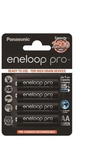 Акумулятори panasonic eneloop NI-MH pro HR6/AA 2500 mah 4 шт