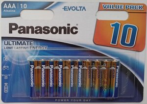 Батарейка panasonic LR03/AAA evolta ultimate longest lasting 10 шт