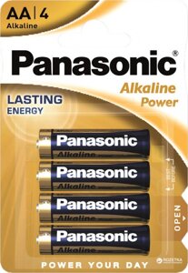 Батарейка panasonic LR6/AA alkaline POWER lasting energy AA 4 шт