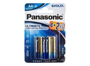 Батарейка panasonic LR6/AA evolta ultimate longest lasting 6 шт