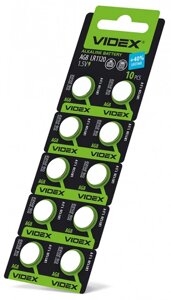 Батарейки годинникові videx AG 8/LR1120 blister CARD 10 шт