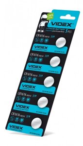 Батарейки літієві Videx CR1616 5шт