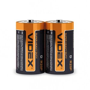 Батарейки сольові R20/D 2 шт/уп. VIDEX