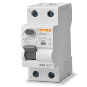 Диференційне реле VIDEX resist ас 2п 30ма 10ка 40а VF-RS10-DR2ас40