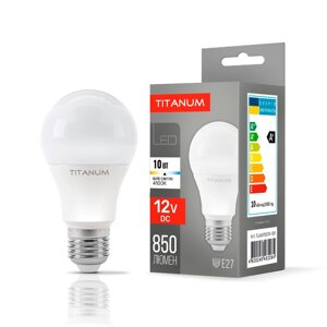 LED лампа titanum A60 10W E27 4100K 12V TLA6010274