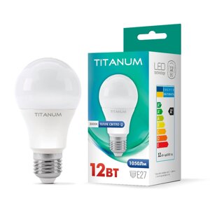 Лампа LED titanum A60 12W E27 3000K 220V TLA6012273