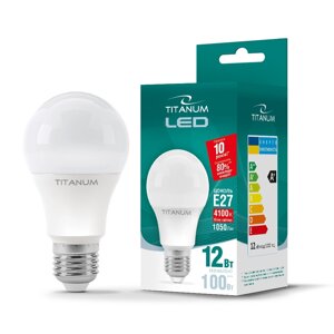 Лампа LED titanum а60 12W E27 4100K 220V TLA6012274