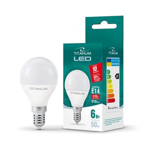 Лампа LED titanum G45 6W E14 4100K 220V TLG4506144