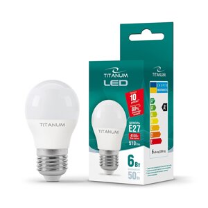 Лампа LED titanum G45 6W E27 4100K 220V TLG4506274