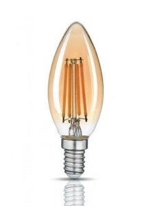LED лампа titanum filament C37 4W E14 2200K 220V бронза TLFC3704142A