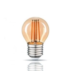 LED лампа titanum filament G45 4W E27 2200K 220V бронза TLFG4504272A