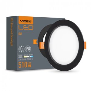 LED світильник круглий VIDEX 6W 5000K 220V black VL-DLBR-065B