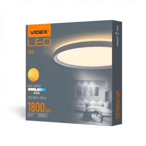 LED світильник з декоративною підсвіткою VIDEX 18W 4000K Білий (VL-DL3R-184W)