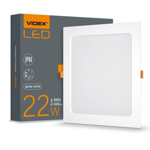 Світильник LED вбудований квадрат 22W 5000K VIDEX VL-DLBS-225