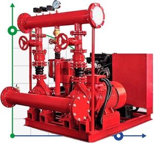 Двонасосна пожежна станція BEDJ 2500/12-430-410-40 (158 l/s, 120m, 315kW)