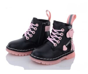Демісезонні черевики для дівчаток BBT Kids R6214-3/21 Чорні 21 розмір