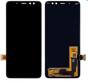 Дисплей для Samsung A530F Galaxy A8 (2018), чорний, із сенсорним екраном, OLED)