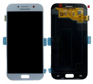 Дисплей для Samsung A720H Galaxy A7 (2017), синій, із сенсорним екраном, OLED)