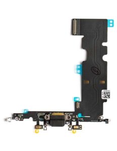 Шлейф для iPhone 8 Plus, конектор навушників, конектор заряджання, чорний, з мікрофоном