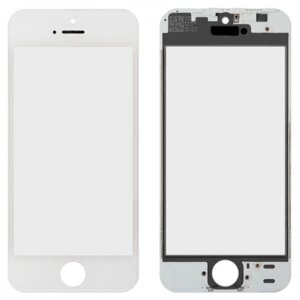 Скло для Apple iPhone 5s, iPhone SE, з рамкою, з OCA-плівкою, біле