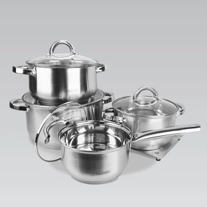 Набір кухонного посуду Maestro (1.5л, 2л, 3л, 5л) 9 предметів із нержавіючої сталі MR-2021