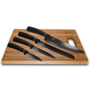 Набір кухонних ножів з дошкою Berlinger Haus Black Rose (5 предметів) BH-2503