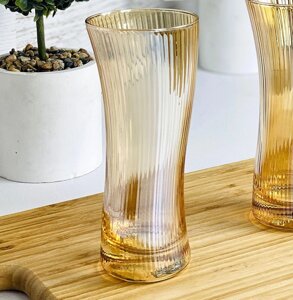 Набір високих склянок з кольорового скла 2 штуки 350 мл Ardesto Golden Moon AR2635GB