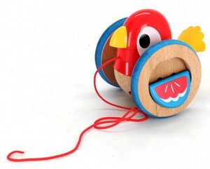 Дерев'яна каталка Пташеня Hape E0360 розвиваюча дерев'яна іграшка з дерева для малюків