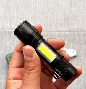Ліхтар акумуляторний BL-513 потужний кишеньковий ліхтарик ручний з бічним світлом COB