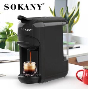 Кавомашина Sokany SK-516 електрична кавоварка для дому 1450 Вт 600 мл Чорна
