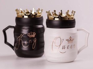 Набір із 2-х керамічних чашок King & Queen кружки з кераміки