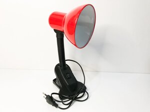 Настільна лампа на прищіпці червона (11005)