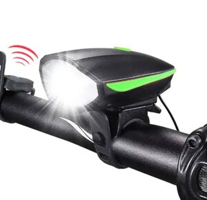 Вело фара та велосипедний сигнал на виносній кнопці Bike Light 7588 акумуляторний велоліхтар micro-USB