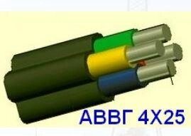 Кабель силовий АВВГ 4х25 ( від 100 м)