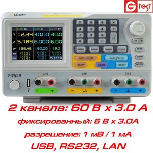 ODP6033 блок живлення OWON, 378 Вт, 3 канали: 60В/3А та 6В/3А