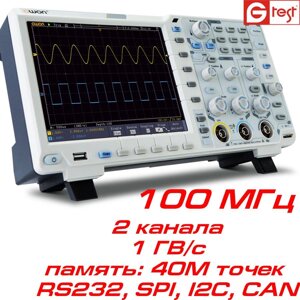 XDS3102 осцилограф, 2х100МГц, 40М точок