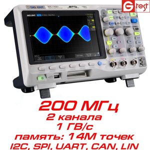 SDS1202X осцилограф, 200 МГц, 1ГВ/с, 2 канали