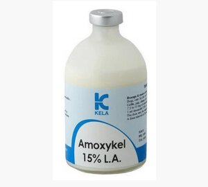 Kela Суспензия Амоксикел Л. А. 15% Amoxykel инъекционный антибиотик, 100 мл