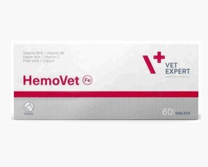 Вітаміни Гемовет Hemovet Vetexpert для собак і кішок з симптомами анемії, 60 таблеток