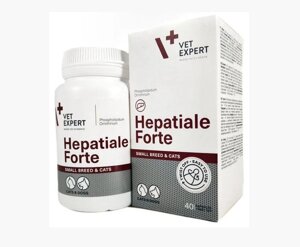 Вітаміни Гепатіале Форте Forte Small Vetexpert для відновлення печінки у собак дрібних порід та котів, 40 капсул