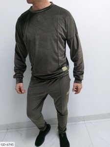 Чоловічий спортивний костюм з велюру. Туреччина. Є кольори. Розміри 46-48,50-52. Сірий графіт, 50/52