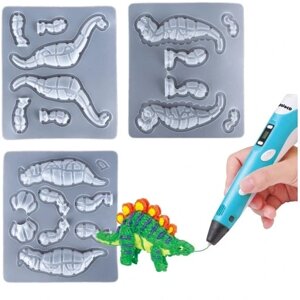 9PCS світ динозаврів 3D-друку пліснява трафарети.