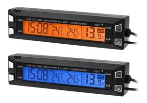 Автомобільний термометр годинник вольтраметр 3в1 AG97
