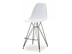 Барний стілець eps rod 1, білий пластиковий гак із чорною дротяною ніжкою